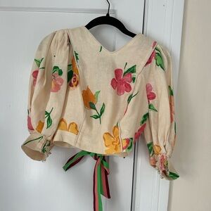 ALEMAIS floral tie top